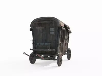 Medieval vehicle carriage 3D model