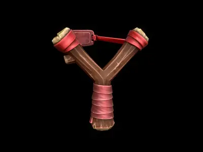 Stylized Slingshot Low-poly 3D model