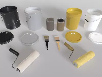 Paint tools Low-poly 3D model