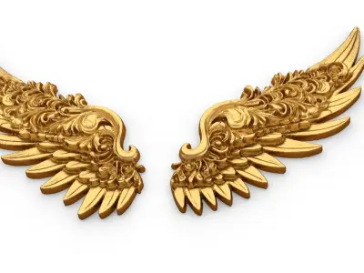 Wings Printable carved decor 12 3D model