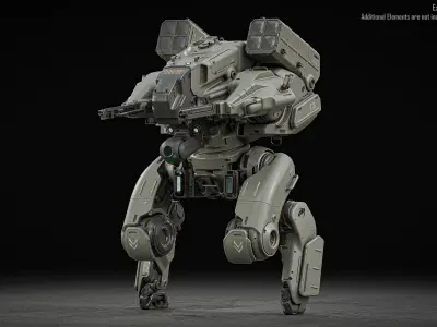 Sci-Fi Warrior Mech 3D model