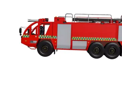 Airport Fire Truck 3D Model Aircraft Rescue Firefighting Vehicle 3D model