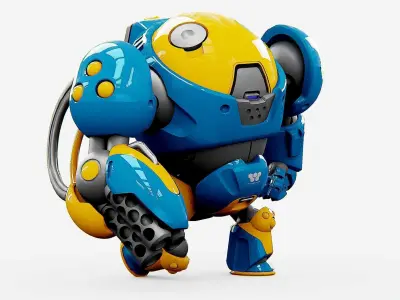 MILITARY BOT SF-500 Rigged for Unreal Engine - Unity - MIXAMO  3D model