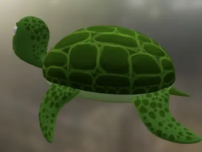 a cute Turtle  Low-poly 3D model