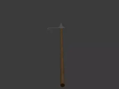 Ge  Ancient Chinese Polearm Low poly 3D model Low-poly 3D model