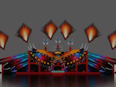 Defqon 1 2022 festival stage Low-poly 3D model