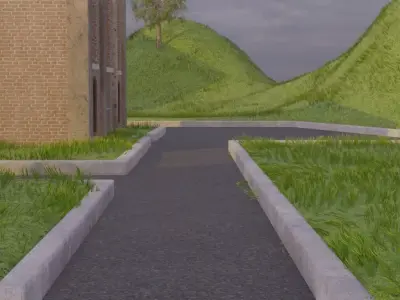 Abandoned Complex In Rolling Hills 3D model