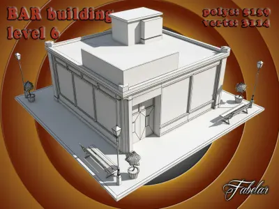 BAR level Low-poly 3D model 3