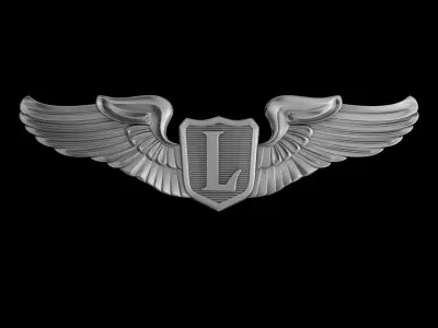 USAAF Liaison Pilot Wings Badge 3D model