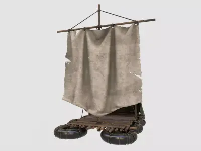 Survival Raft Ver 02 Low-poly 3D model