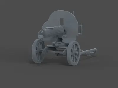 Soviet Maxim machine gun model 3D model