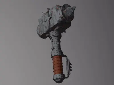 Hammer Lowpoly 3D model with PBR Low-poly 3D model