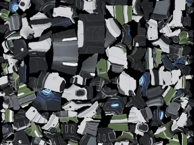 Futuristic Pistol 3D model get