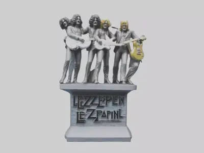 Led Zeppelin statue model Low-poly 3D model