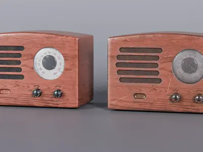 Vintage Radio Low-poly 3D model order
