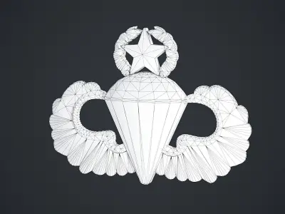 Parachutist Badge Low-poly 3D model
