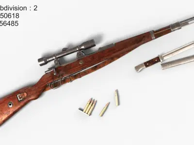 Karabiner 98K Low-poly 3D model shop