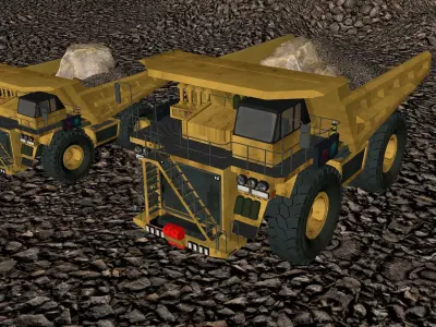Truck Mining Camion minero mina cat Komatsu 3D model