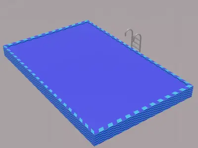 Swimming pool Low-poly 3D model
