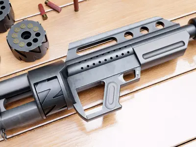 Pancor Jackhammer MK4 shotgun Low-poly 3D model