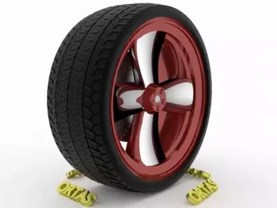 ORTAS CAR WHEEL RIM 100 GAME READY WHEEL RIM TIRE 3D model