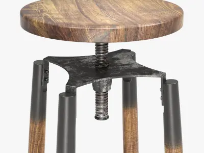 Industrial Bar Stool 3D model buy