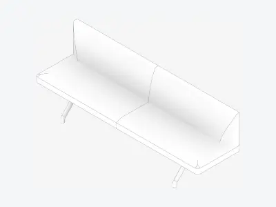 Seat - Bench - Worksmart - Backrest Low Low-poly 3D model