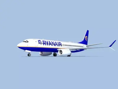 Boeing 737-800 Max Ryanair 3D model purchase