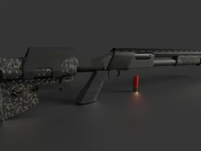 Shotgun Pack - Customization Collection Low-poly 3D model