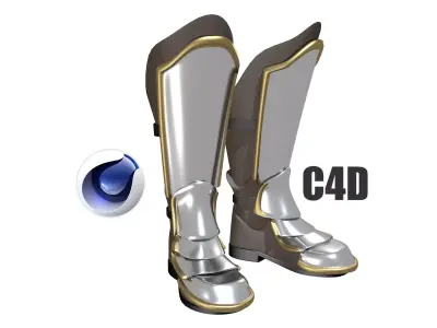 Boots in armor Low-poly 3D model