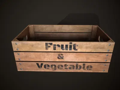 Wooden Crate-1 Low-poly 3D model