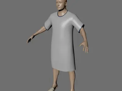 Old Caucasian Man 3D model
