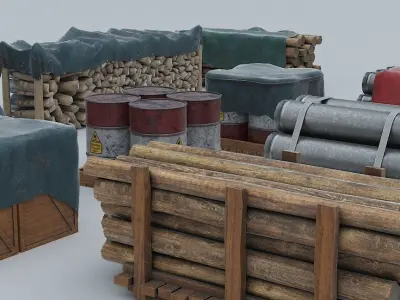 Warehouse - Stored Game Ready PBR Assets Low-poly 3D model