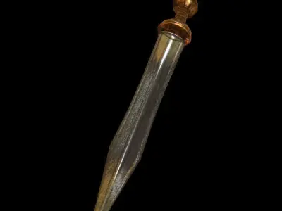 roman sword Low-poly 3D model