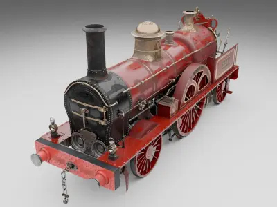 McConnell Bloomer Steam Locomotive 1851 3D model