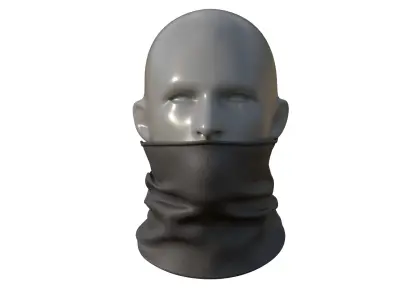 military scarf  worn  3D model