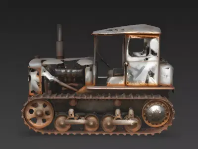 WWI Artillery Tractor Remains 3D Model 3D Model Low-poly 3D model