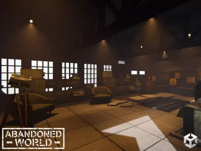 Modular Industrial Building for Unity Low-poly 3D model