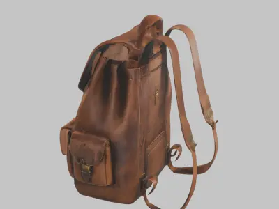 Adventure Style Backpack Low Poly Ready Low-poly 3D model