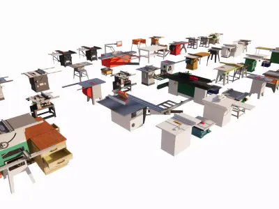 wood working workbench table saw drill 3d model 3D model