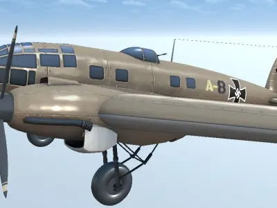 Heinkel He 111 Hand-Painted Low-poly 3D model