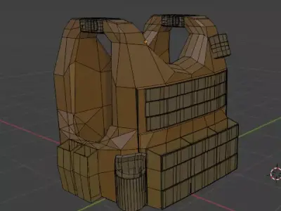 Military Coyote Brown Plate Carrier Low-poly 3D model