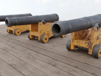 Cannon - Cannons Low-poly 3D model