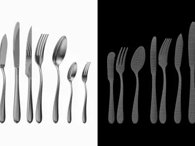 Generic Cutlery 12 Pieces COLLECTION 3D model