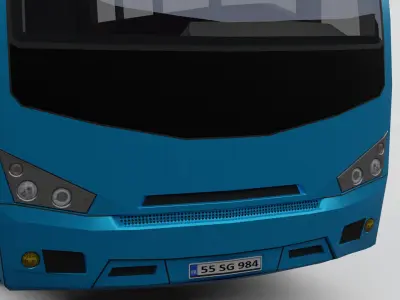 3D ISUZU Turquoise Low Poly Low-poly 3D model