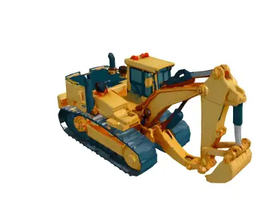 Realistic Excavator 3D Model Low-poly 3D model by Polygonia