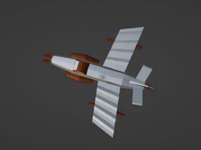 war jet low poly Low-poly 3D model