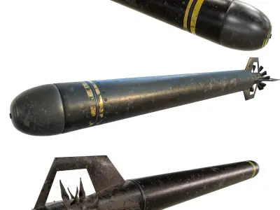 Torpedo bomb Low-poly 3D model