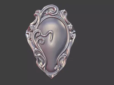 large art nouveau ring  3D print model