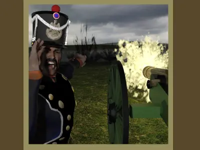 Napoleonic French Shako with Artillery Insignia 3D model
